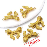 5pcs Stainless Steel Bow Connectors Charms for DIY Jewelry Making Accessories