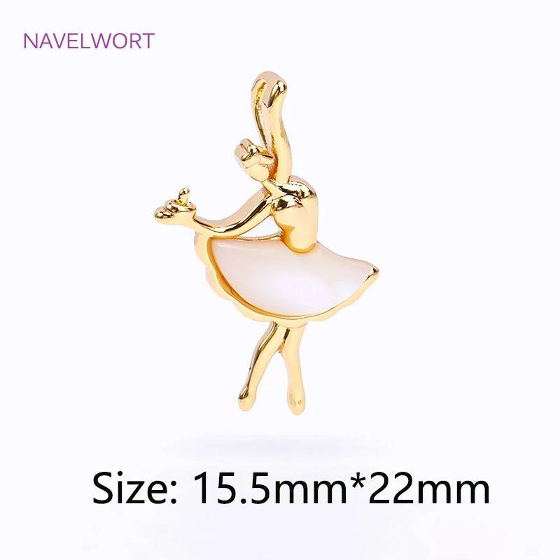 18K Moon Charms & Shell Heart Pendants for Necklace Making