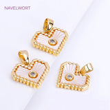 18K Moon Charms & Shell Heart Pendants for Necklace Making