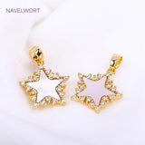 18K Moon Charms & Shell Heart Pendants for Necklace Making