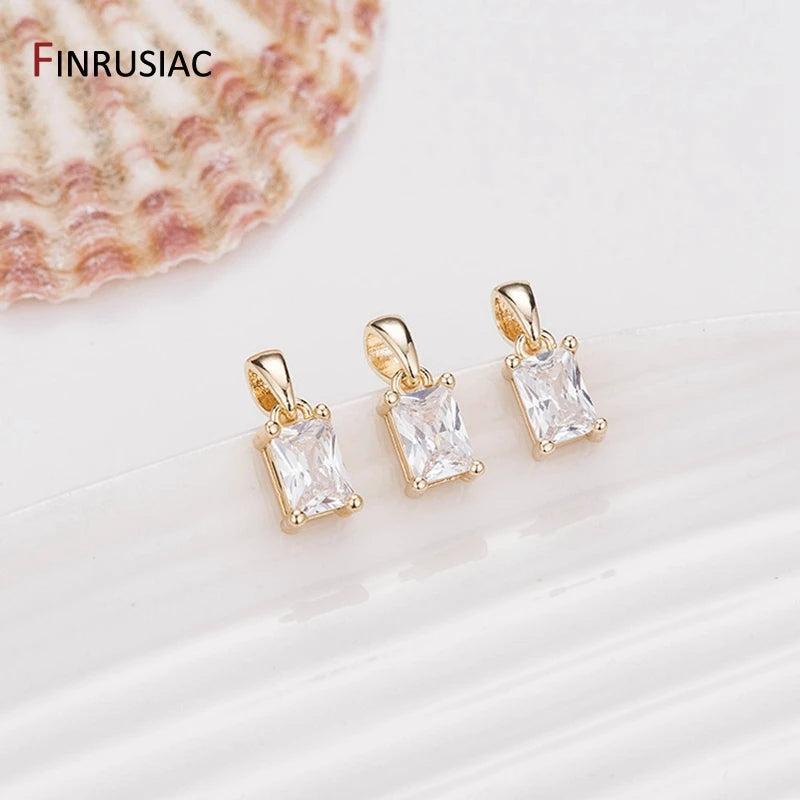 Zircon Rectangle Pendant, DIY Earrings Necklaces, Jewellery Making