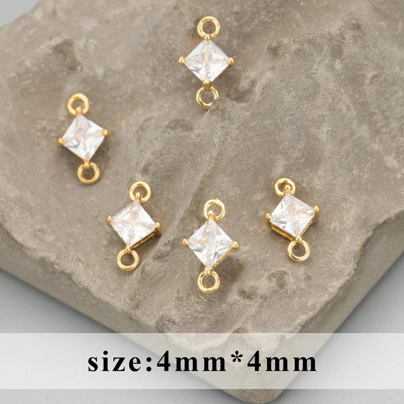 MC75 18k Rhodium Plated Copper Zircon Charm DIY Pendants 10pcs/lot