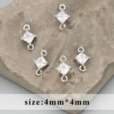 MC75 18k Rhodium Plated Copper Zircon Charm DIY Pendants 10pcs/lot