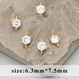 MC75 18k Rhodium Plated Copper Zircon Charm DIY Pendants 10pcs/lot