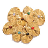 Boho Geometric Stainless Steel Stone Charms Pendants DIY Earring Necklaces