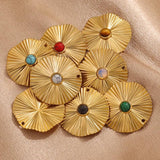 Boho Geometric Stainless Steel Stone Charms Pendants DIY Earring Necklaces