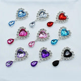 5pcs 25X45MM Metal Peach Heart Brooch Pendant Red Wine Box Wedding DIY Jewelry