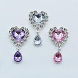 5pcs 25X45MM Metal Peach Heart Brooch Pendant Red Wine Box Wedding DIY Jewelry