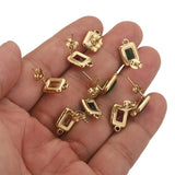 4pcs Green Crystal Zircon Earring Hooks Connectors