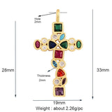 18K Plated Rainbow CZ Pearl Cross Pendant