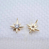 14K Brass Zircon Star Cross Connect Charms Pendants Jewelry DIY