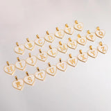 5Pcs Stainless Steel Shell Heart Charms Letters Pendants for DIY Jewelry