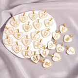 5Pcs Stainless Steel Shell Heart Charms Letters Pendants for DIY Jewelry