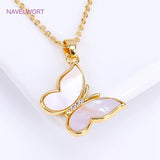 18K Plated Bear Charms Natural Shell Oval Pendants