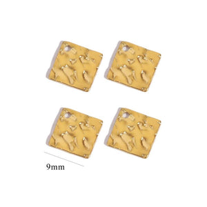 20pcs Hammered Disc Charms Stainless Steel Blank Coin Beads Pendant