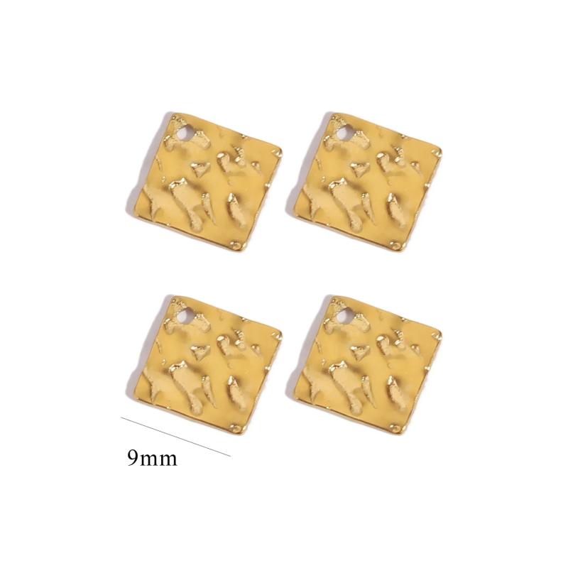 20pcs Hammered Disc Charms Stainless Steel Blank Coin Beads Pendant