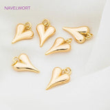 Heart Charms Pendants 18K Necklace Findings DIY Jewelry Accessories