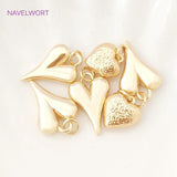Heart Charms Pendants 18K Necklace Findings DIY Jewelry Accessories