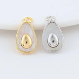 2PCS 11*18MM 14K Brass Shell Drop Charms Pendants Jewelry Making