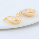 2PCS 11*18MM 14K Brass Shell Drop Charms Pendants Jewelry Making