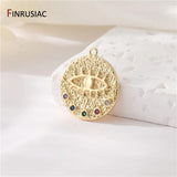 14K Plated Evil Eye Charms for DIY Jewelry Making