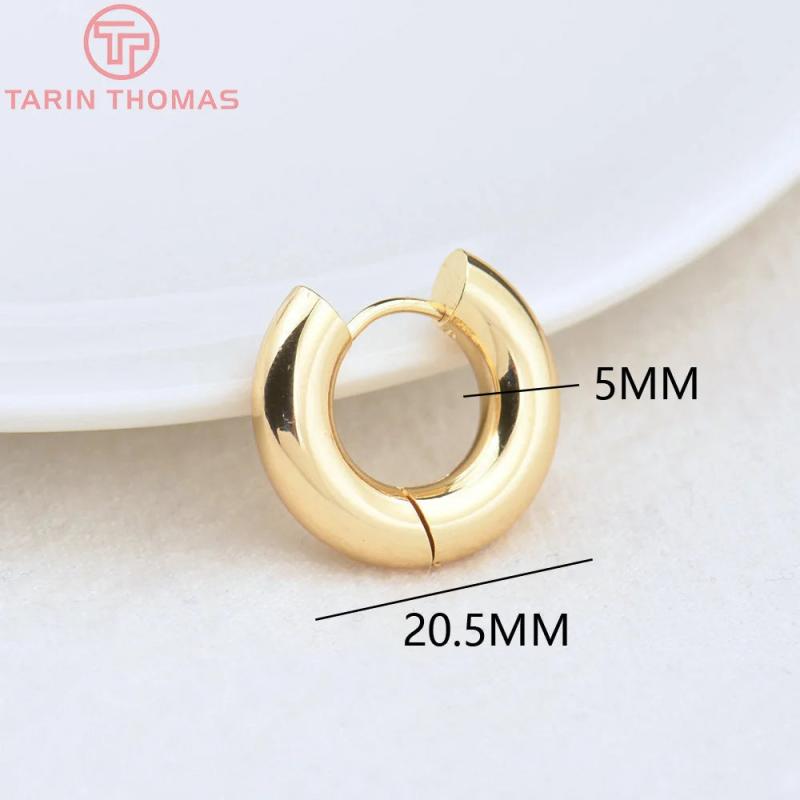 4PCS 20.5x5MM 26.5x5MM Stainless Steel Round Earrings Hoop DIY Jewelry Findings