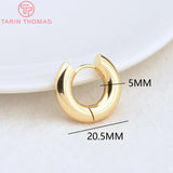 4PCS 20.5x5MM 26.5x5MM Stainless Steel Round Earrings Hoop DIY Jewelry Findings