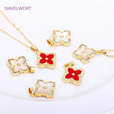 18K Plated Rhombus Charms, Shell Square Pendants for Necklace Making