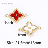 18K Plated Rhombus Charms, Shell Square Pendants for Necklace Making