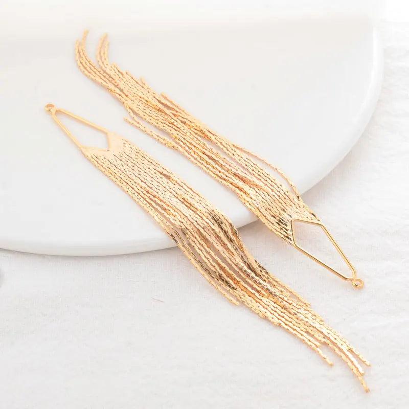 125MM 14K Brass Tassel Charms Pendants for Jewelry Making