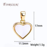 18K Plated Heart Pendants, Shell Charms for Necklace Making