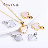 18K Plated Heart Pendants, Shell Charms for Necklace Making