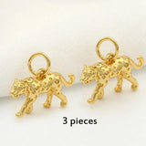 14K Brass Leopard Charms Pendants DIY Jewelry Findings
