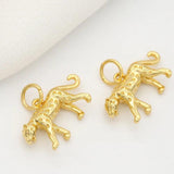 14K Brass Leopard Charms Pendants DIY Jewelry Findings