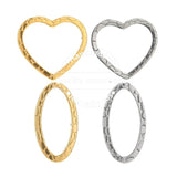 20PCS Stainless Steel Oval Heart Charm Connectors DIY Jewelry Making