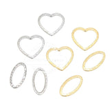 20PCS Stainless Steel Oval Heart Charm Connectors DIY Jewelry Making