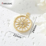 14K Plated Brass Shield/Heart/Sun Charms for DIY Jewelry Making