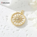14K Plated Brass Shield/Heart/Sun Charms for DIY Jewelry Making