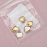 5pcs Stainless Steel Heart Shell Charms for DIY Jewelry Making