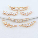 14K Brass Zircon Flowers Charms Pendants Connectors Necklace
