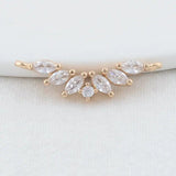 14K Brass Zircon Flowers Charms Pendants Connectors Necklace