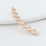 14K Brass Zircon Flowers Charms Pendants Connectors Necklace