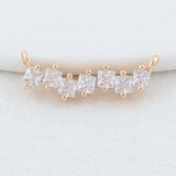14K Brass Zircon Flowers Charms Pendants Connectors Necklace