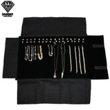 Velvet Travel Jewelry Roll Bag Organizer for Necklace Chain Bracelet