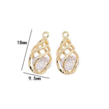 14K Plated Zircon Drop Charms Pendants Jewelry Findings Accessories