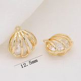 14K Plated Zircon Drop Charms Pendants Jewelry Findings Accessories