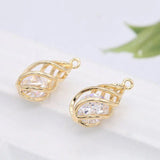 14K Plated Zircon Drop Charms Pendants Jewelry Findings Accessories