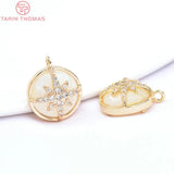 2PCS 11.5MM Brass Zircon Star Cat Paw Charms Pendants DIY Jewelry Findings