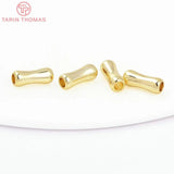 20PCS 3x9MM 24K Brass Bone Spacer Beads DIY Jewelry Accessories