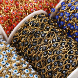 1 Meter Stainless Steel Turkey Eye Charm Link Chains Eye Beaded Chain